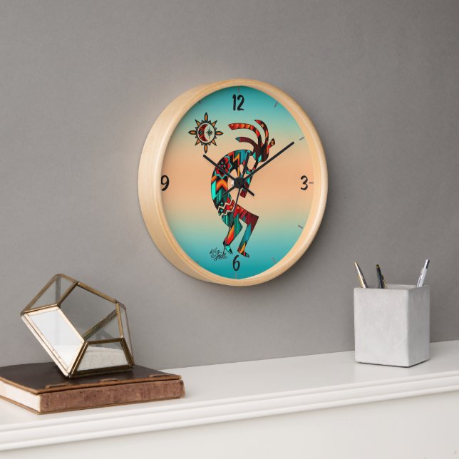 Southwest Kokopelli And Sun Clock (Office)
