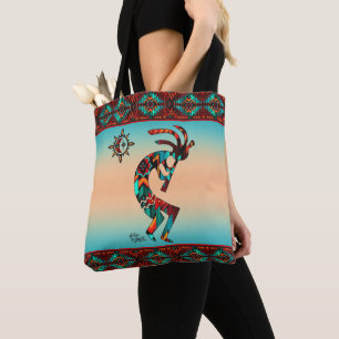 Southwest Kokopelli And Sun Tote Bag
