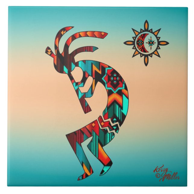 Southwest Kokopelli CERAMIC TILE (Front)