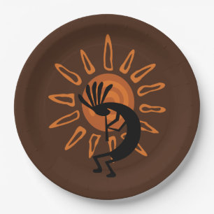 Southwest Kokopelli Desert Sun 9"  Paper Plate