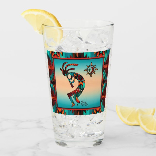 Southwest Kokopelli Glass Cup (Front Ice)