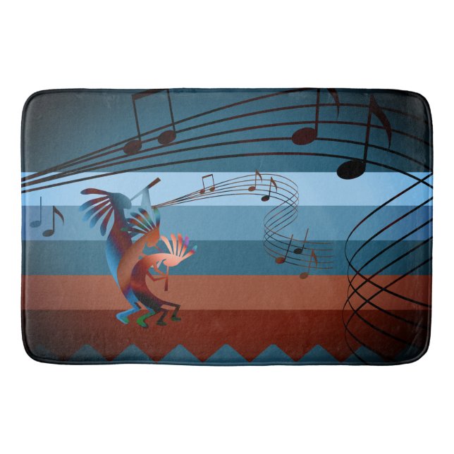 Southwest Kokopelli Music 2 Bath Mat (Front)