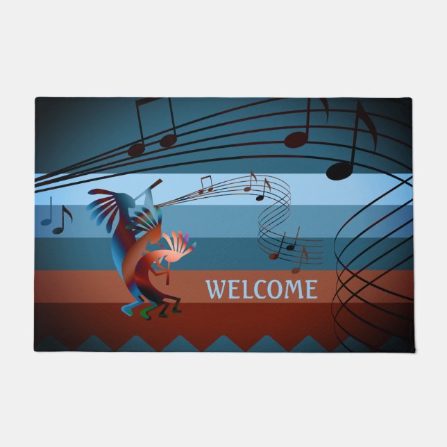 Southwest Kokopelli Music 2  Doormat (Front)