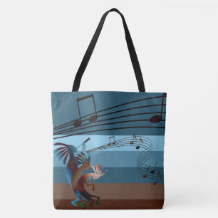 Southwest Kokopelli Music All-Over-Print Lg Tote