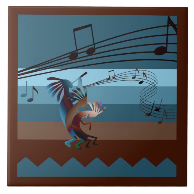 Southwest Kokopelli Music Large Tile (Front)