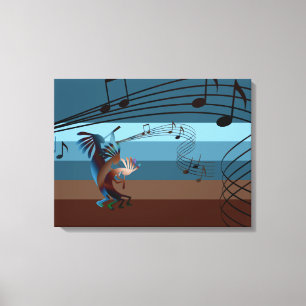 Southwest Kokopelli Music Wrapped Canvas