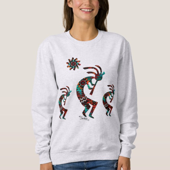 Southwest Kokopelli Playing The Flute T-Shirt Sweatshirt (Front)