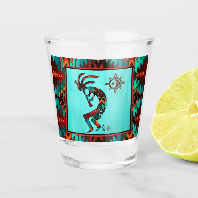Southwest Kokopelli Shot Glass (Front)