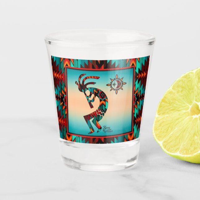 Southwest Kokopelli Shot Glass (Front)