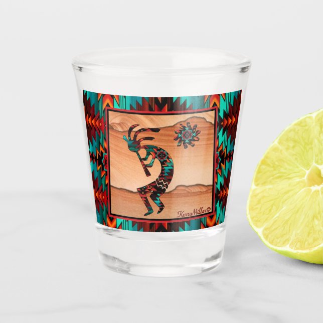 Southwest Kokopelli Shot Glass (Front)