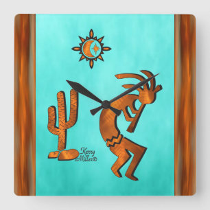 Southwest Kokopelli  Square Wall Clock