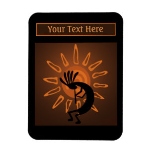 Southwest Kokopelli Sun Rustic Brown Photo Magnet