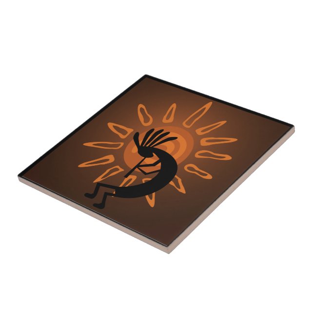 Southwest Kokopelli Sun Rustic Tile (Side)