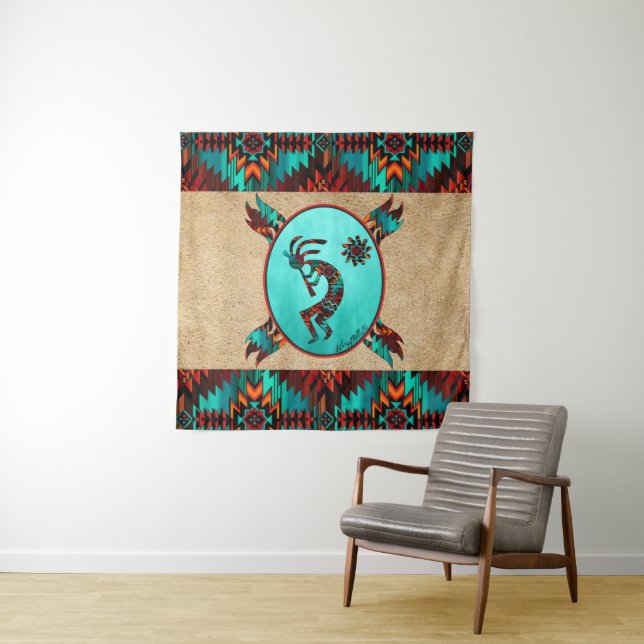 Southwest Kokopelli Tapestry (In Situ)