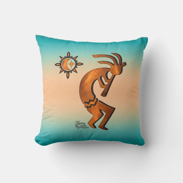  Southwest Kokopelli Throw Pillow (Front)