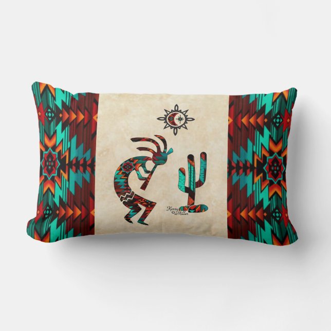 Southwest Kokopelli Throw Pillow (Front)