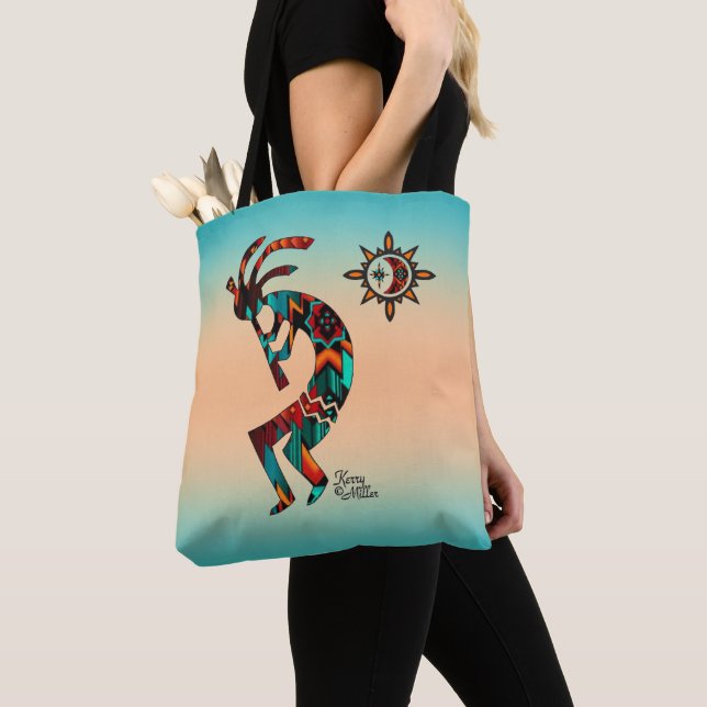 Southwest Kokopelli Tote Bag (Close Up)