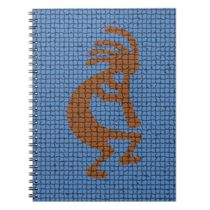 Southwest Kokopelli with Flute Musical Mosaic Spiral Notebook