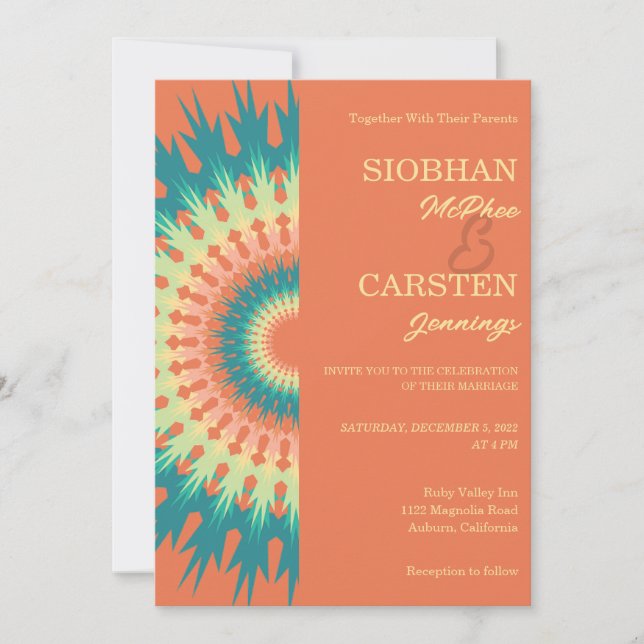 Southwest Mandala Wedding Invitation (Front)