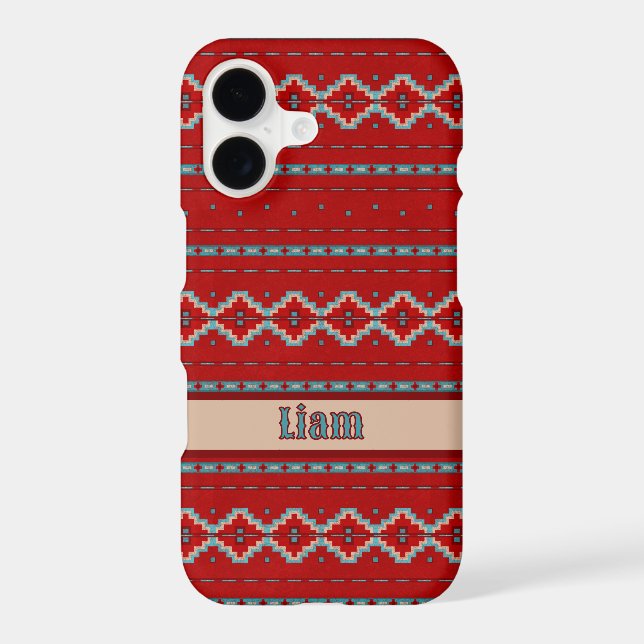  Southwest Mesas Red Geometric Design Personalized (Back)