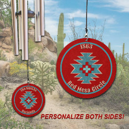Southwest Mesas Red Turquoise Design Personalised  Wind Chime