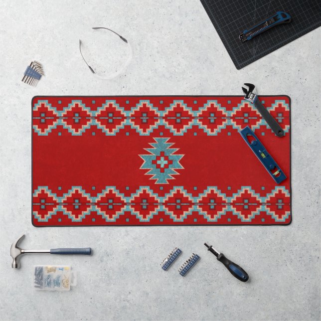 Southwest Mesas Red & Turquoise Desk Mat (Workstation)