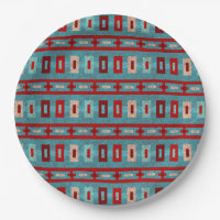Southwest Mesas Turquoise & Red Geometric Design