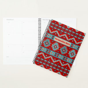 Southwest Mesas Turquoise & Red Personalised Planner