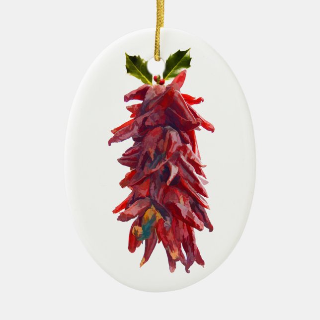 Southwest Mistletoe Ceramic Tree Decoration (Front)