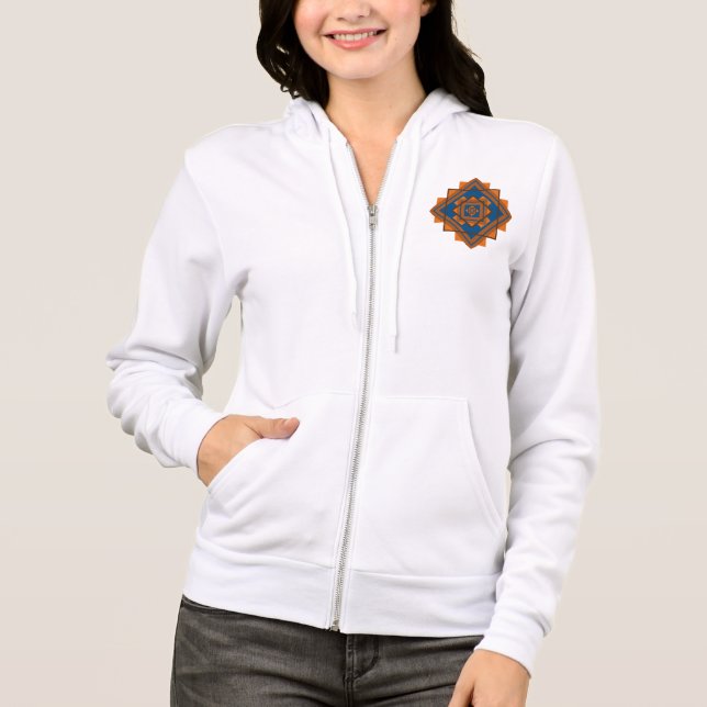 Southwest Mountain Peaks Geometric Design Hoodie (Front)