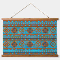 Southwest Mountain Peaks Turquoise Geometric Print