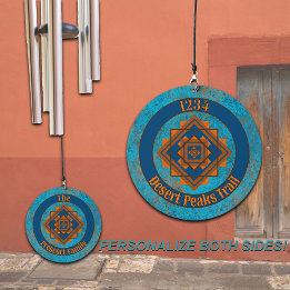 Southwest Mountain Peaks Turquoise Personalised   Wind Chime