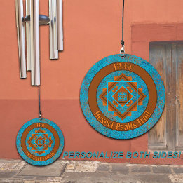 Southwest Mountain Peaks Turquoise Personalised   Wind Chime