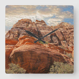 Southwest Mountain Square Wall Clock
