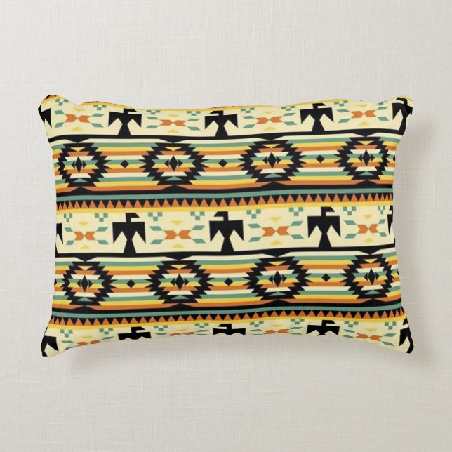 Southwest Native American Bird Pattern Decorative Cushion (Front)