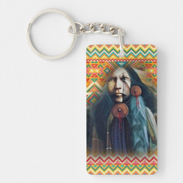 Southwest Native American Brave Key Ring (Front)