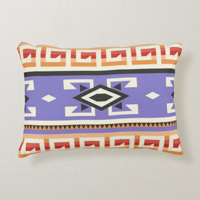Southwest Native American Purple Vector Pattern Decorative Cushion (Front)