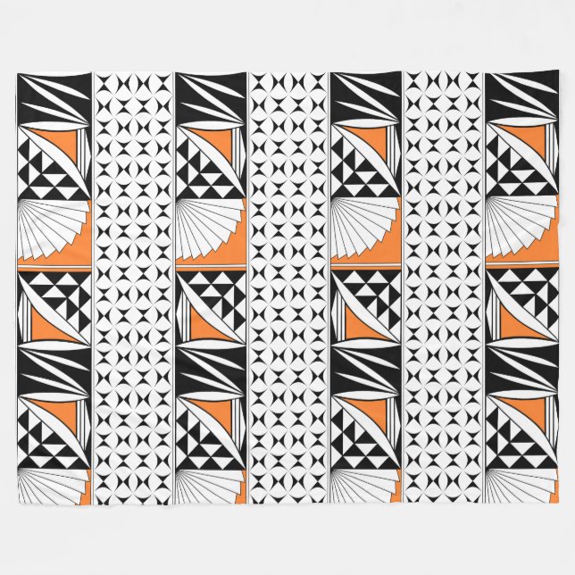 Southwest Native Sunrise in Orange Fleece Blanket (Front (Horizontal))