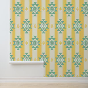Southwest Navajo modern colourful stripes pattern Wallpaper