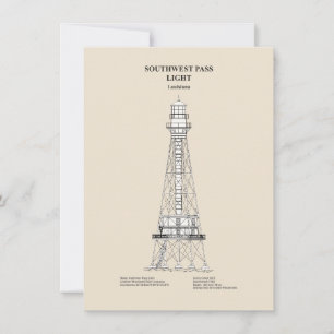 Southwest Pass Lighthouse - Louisiana - SBD Card