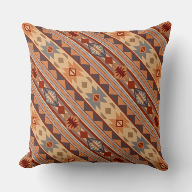 Southwest Pattern Design Tan Cushion (Front)