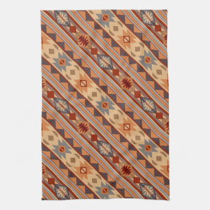 Southwest Pattern Design Tan Diagonal Tea Towel