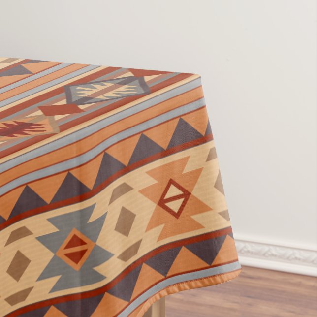 Southwest Pattern Design Tan Tablecloth (In Situ)