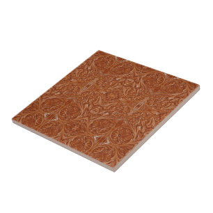 southwest pattern western country tooled leather tile