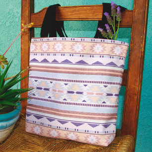 Southwest Peach Tribal Pattern Tote Bag