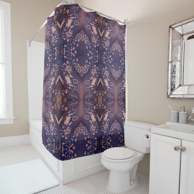 Southwest Petroglyph Native Tribal Pattern Shower Curtain (In Situ)