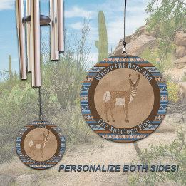 Southwest Pronghorn Geometric Design Personalised Wind Chime