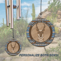 Southwest Pronghorn Geometric Design Personalised Wind Chime