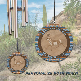 Southwest Pronghorn Geometric Design Personalised Wind Chime
