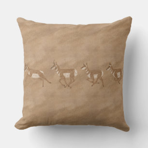 Southwest Pronghorn Petroglyph Cushion